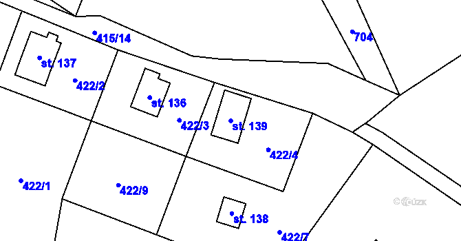 Parcela st. 139 v KÚ Zboží u Nové Paky, Katastrální mapa