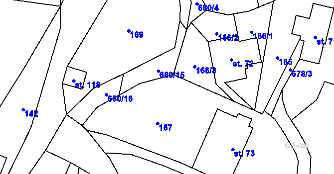 Parcela st. 680/9 v KÚ Zboží u Nové Paky, Katastrální mapa