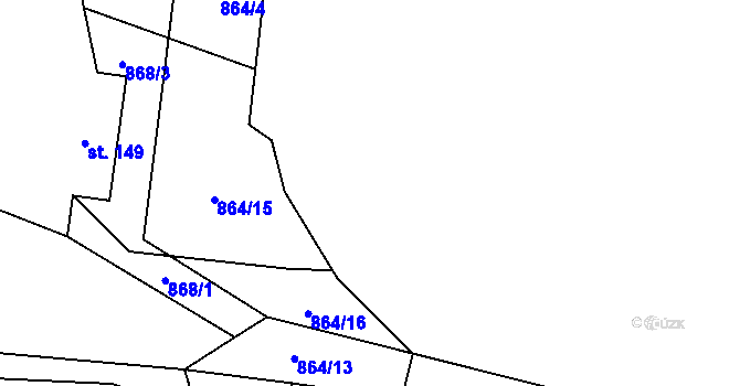 Parcela st. 864/11 v KÚ Ublo, Katastrální mapa