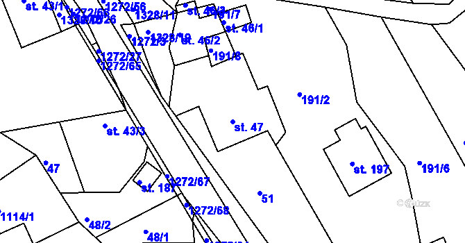 Parcela st. 47 v KÚ Ublo, Katastrální mapa