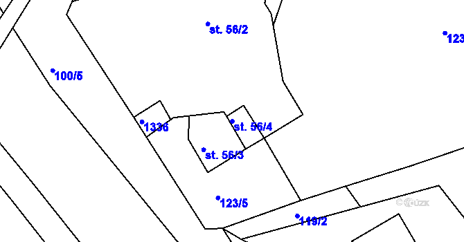 Parcela st. 56/4 v KÚ Ublo, Katastrální mapa