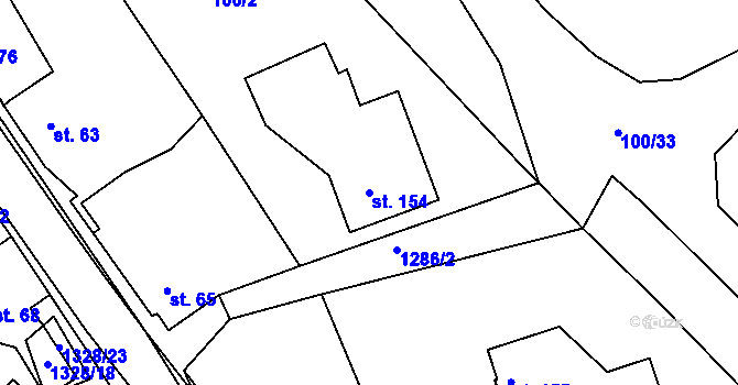 Parcela st. 154 v KÚ Ublo, Katastrální mapa