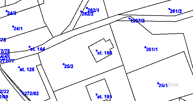 Parcela st. 188 v KÚ Ublo, Katastrální mapa