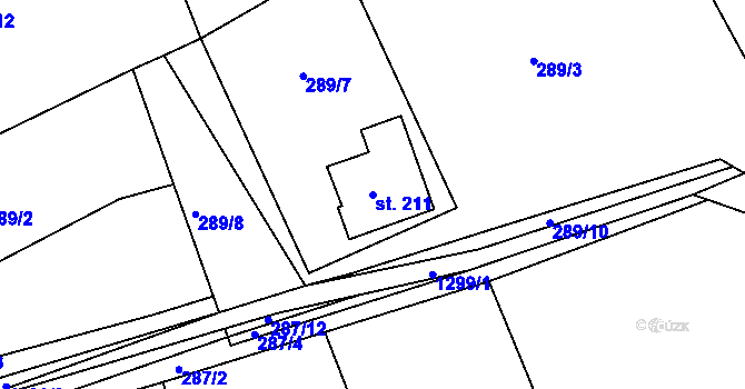 Parcela st. 211 v KÚ Ublo, Katastrální mapa