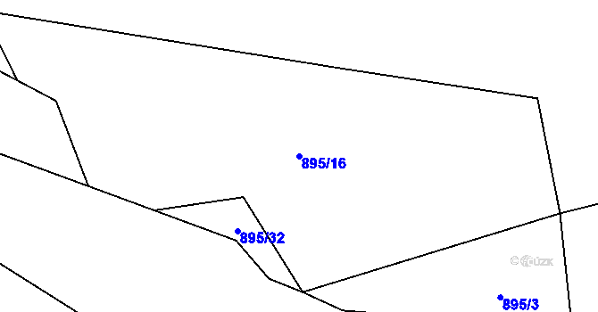 Parcela st. 895/16 v KÚ Ublo, Katastrální mapa