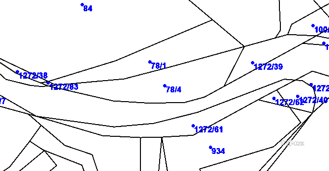 Parcela st. 78/4 v KÚ Ublo, Katastrální mapa