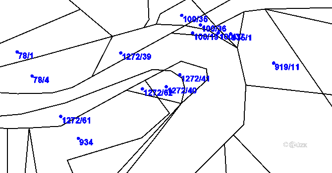 Parcela st. 1272/40 v KÚ Ublo, Katastrální mapa