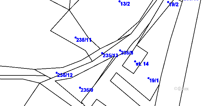 Parcela st. 235/13 v KÚ Úlíkov, Katastrální mapa