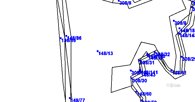 Parcela st. 148/13 v KÚ Stružinec, Katastrální mapa