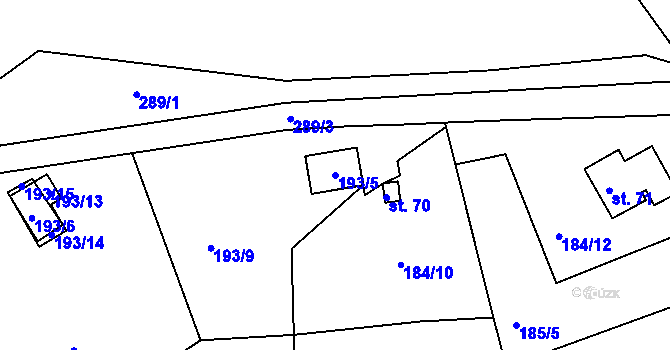 Parcela st. 193/5 v KÚ Stružinec, Katastrální mapa