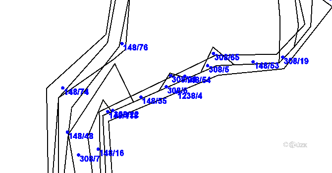 Parcela st. 308/6 v KÚ Stružinec, Katastrální mapa
