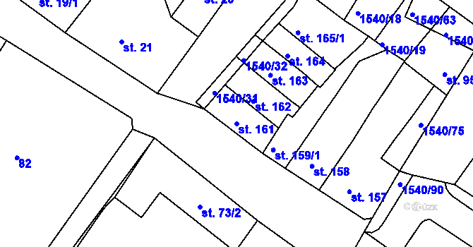 Parcela st. 161 v KÚ Údlice, Katastrální mapa