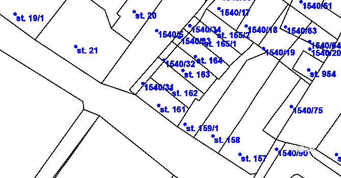 Parcela st. 162 v KÚ Údlice, Katastrální mapa