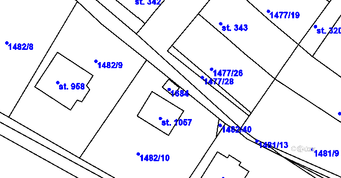 Parcela st. 737 v KÚ Údlice, Katastrální mapa