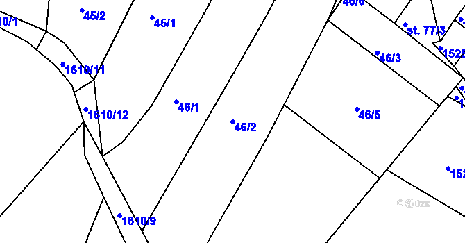 Parcela st. 46/2 v KÚ Údlice, Katastrální mapa