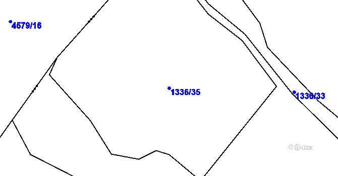 Parcela st. 1336/35 v KÚ Údlice, Katastrální mapa