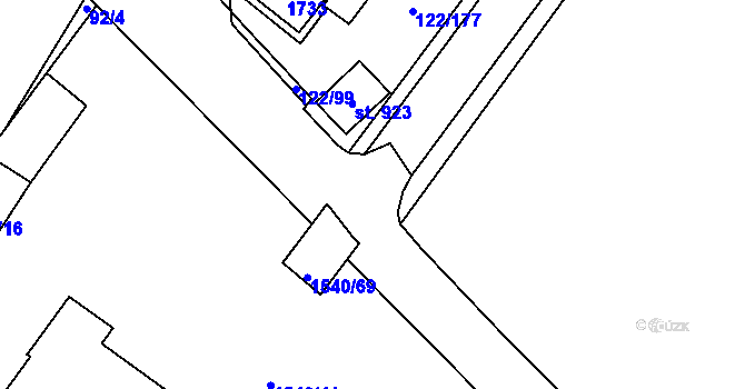 Parcela st. 131/5 v KÚ Údlice, Katastrální mapa