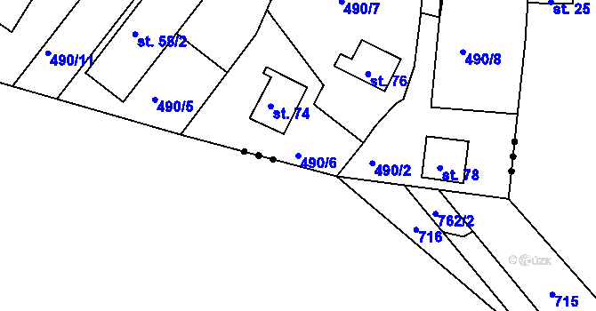 Parcela st. 490/6 v KÚ Herstošice, Katastrální mapa