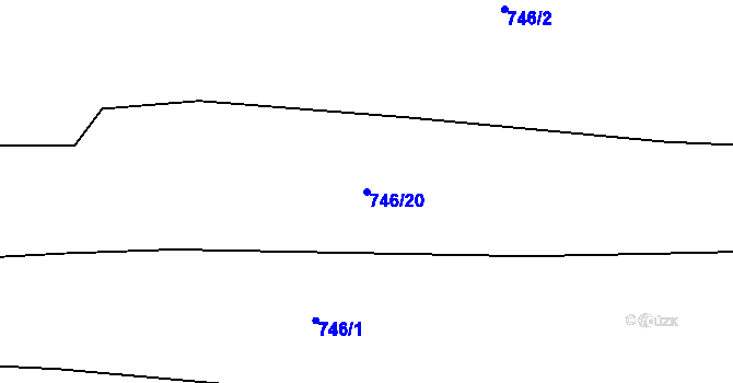 Parcela st. 746/20 v KÚ Údrč, Katastrální mapa