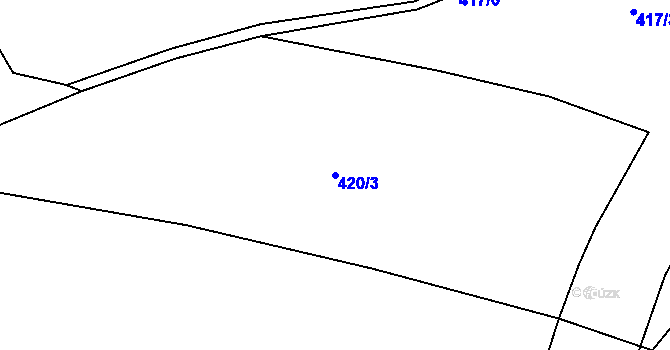 Parcela st. 420/3 v KÚ Údrč, Katastrální mapa