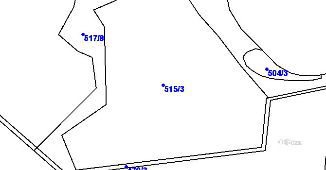 Parcela st. 515/3 v KÚ Údrč, Katastrální mapa
