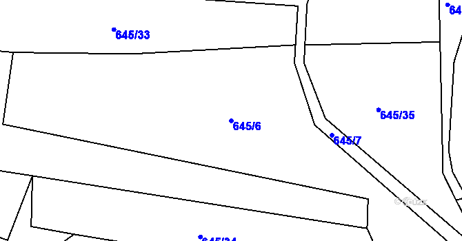 Parcela st. 645/6 v KÚ Údrč, Katastrální mapa