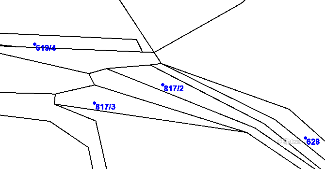 Parcela st. 817/2 v KÚ Údrč, Katastrální mapa