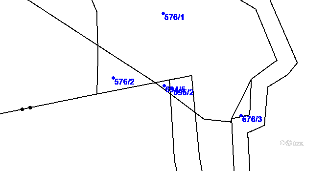 Parcela st. 694/5 v KÚ Údrč, Katastrální mapa
