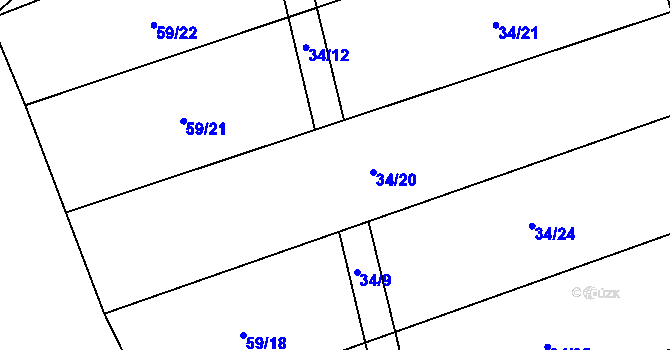 Parcela st. 34/11 v KÚ Bílsko u Kopidlna, Katastrální mapa