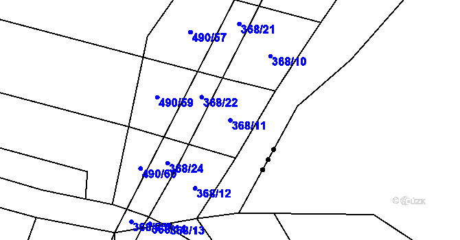 Parcela st. 368/11 v KÚ Údrnická Lhota, Katastrální mapa