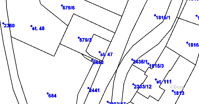Parcela st. 47 v KÚ Nové Vilémovice, Katastrální mapa
