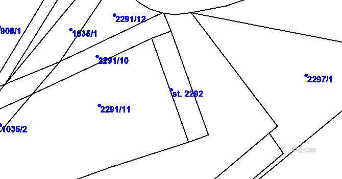 Parcela st. 2292 v KÚ Uhelná, Katastrální mapa