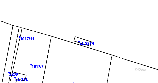 Parcela st. 2214 v KÚ Uhelná, Katastrální mapa