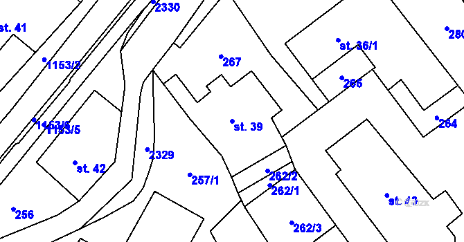 Parcela st. 39 v KÚ Uhelná, Katastrální mapa