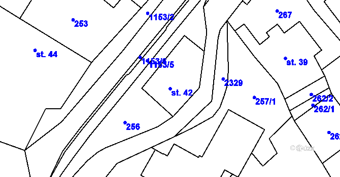 Parcela st. 42 v KÚ Uhelná, Katastrální mapa