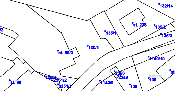 Parcela st. 130/1 v KÚ Uhelná, Katastrální mapa