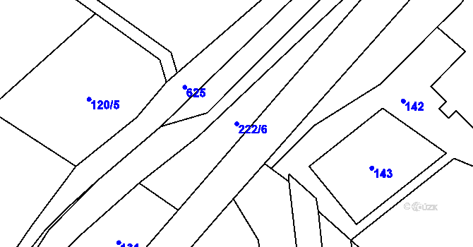 Parcela st. 222/6 v KÚ Dolní Fořt, Katastrální mapa