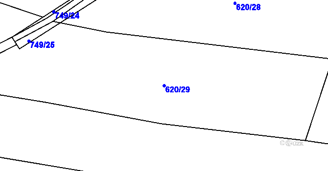 Parcela st. 620/29 v KÚ Dolní Fořt, Katastrální mapa