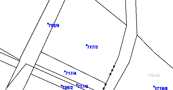 Parcela st. 717/3 v KÚ Dolní Fořt, Katastrální mapa