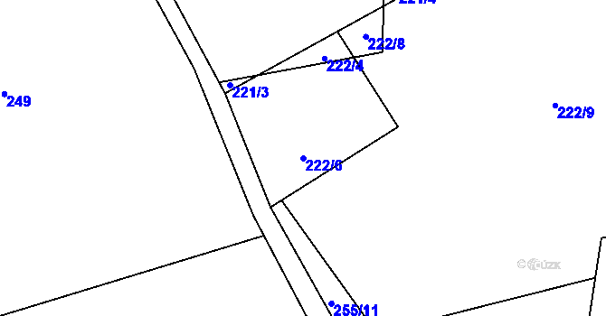 Parcela st. 222/6 v KÚ Petrovice u Uhelné Příbramě, Katastrální mapa