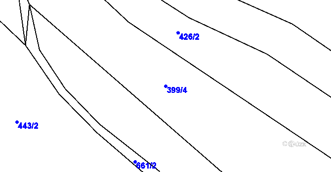 Parcela st. 399/4 v KÚ Petrovice u Uhelné Příbramě, Katastrální mapa