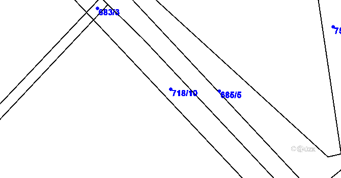 Parcela st. 718/10 v KÚ Pukšice, Katastrální mapa