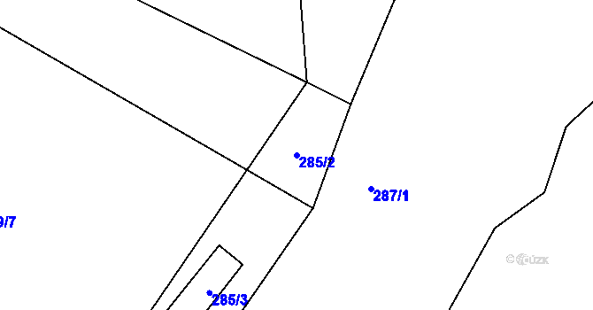Parcela st. 285/2 v KÚ Pukšice, Katastrální mapa