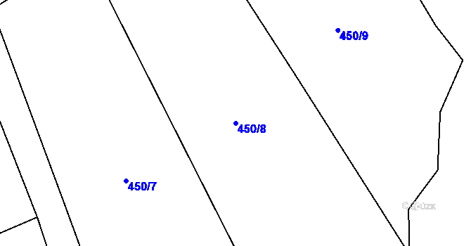 Parcela st. 450/8 v KÚ Pukšice, Katastrální mapa