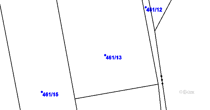 Parcela st. 461/13 v KÚ Pukšice, Katastrální mapa