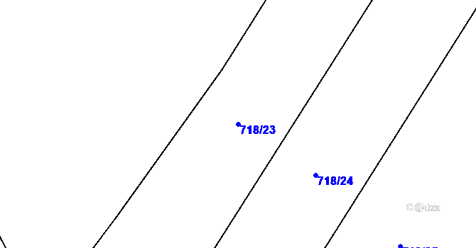 Parcela st. 718/23 v KÚ Pukšice, Katastrální mapa
