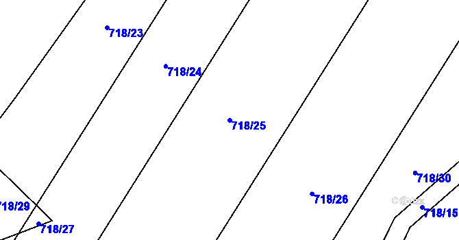 Parcela st. 718/25 v KÚ Pukšice, Katastrální mapa
