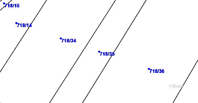 Parcela st. 718/35 v KÚ Pukšice, Katastrální mapa