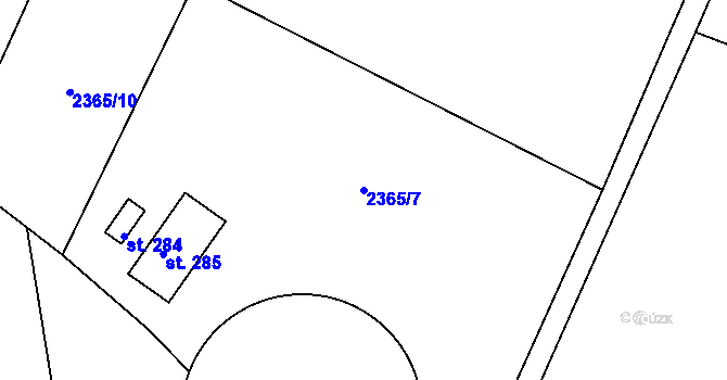 Parcela st. 2365/7 v KÚ Uhelná Příbram, Katastrální mapa
