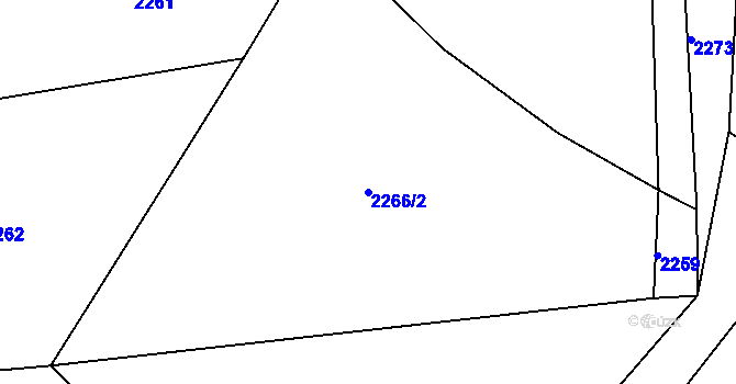 Parcela st. 2266/2 v KÚ Uhelná Příbram, Katastrální mapa